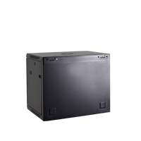 Gabinete Mural 12U Enersafe – Puerta vidrio templado 5mm con cerradura apertura 180° instalado en muro Casher Group Chile 4