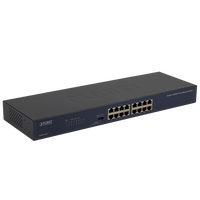 Switch PLANET FNSW-1601 16 Puertos 10/100 Mbps Fast Ethernet Unmanaged Green Networking – Vista frontal Casher Group Chile 1