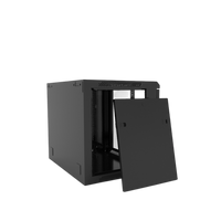 Gabinete Mural 12U Enersafe – Vista interior rieles perfil L ajustable bandeja 500x300mm incluida Casher Group Chile 2
