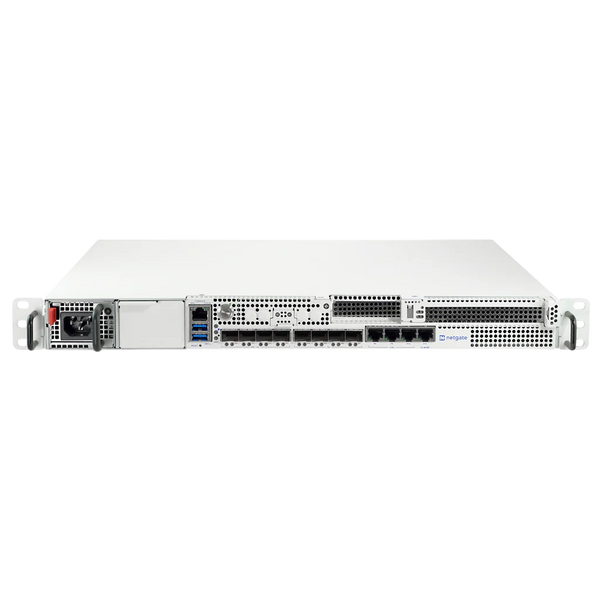 Netgate 8300 BASE pfSense+ Xeon 8-Core 32GB ECC 512GB NVMe 36,7Gbps 14,6Gbps IPsec – Vista superior angular Casher Group Chile