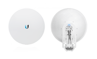 Antena Ubiquiti AirFiber AF-5G23-S45 vista frontal y trasera con conectores RF – Casher Group Chile 2