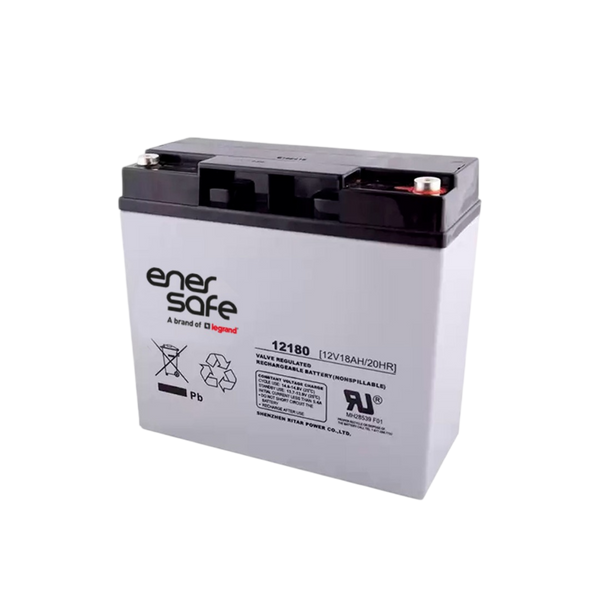 Batería Enersafe HR 12V 18Ah VRLA AGM Libre Mantenimiento 181x77x177mm – Vista frontal Casher Group Chile