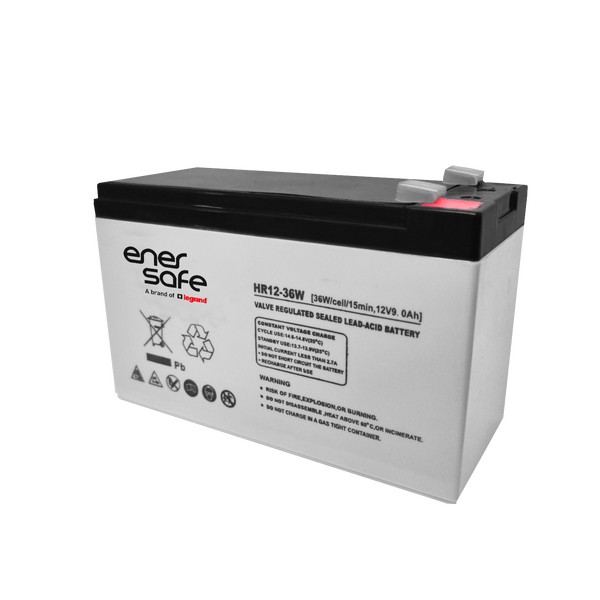 Batería Enersafe 12V 9Ah HR12-36W VRLA AGM para UPS y respaldo de energía – Casher Group Chile