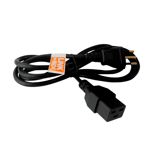 Cable de Poder C19 Hembra a Enchufe Chileno Macho – 10A, 3x1.0mm², 1.4m, Negro