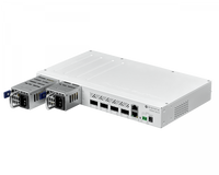 MikroTik CRS504-4XQ-IN – Vista lateral perfil compacto montaje rack pared 25W sin accesorios IP20 Casher Group Chile 4