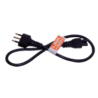 Cable alimentación Linkmade trébol C5 60cm 6A vista frontal – Casher Group Chile 1