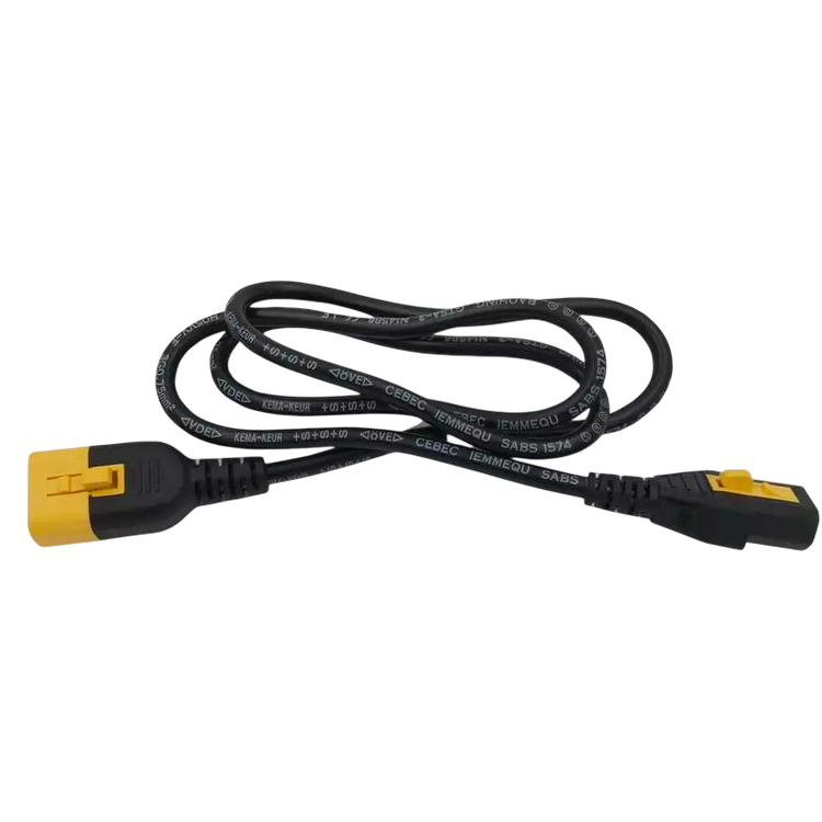 Cable de alimentación de bloqueo IEC C14 a C13 Enersafe – Vista completa del cable Casher Group Chile