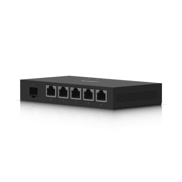Router Ubiquiti EdgeRouter X SFP ER-X-SFP vista frontal 5 puertos Gigabit PoE – Casher Group Chile