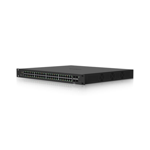Switch Ubiquiti EdgeSwitch 48 PoE ES-48-500W vista frontal – Casher Group Chile