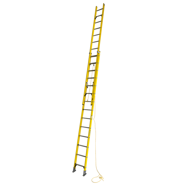 Escalera Telescópica PRODALUM ESFA-428 28 Peldaños Fibra de Vidrio 140kg Alcance 8,76m – Vista completa extendida Casher Group Chile