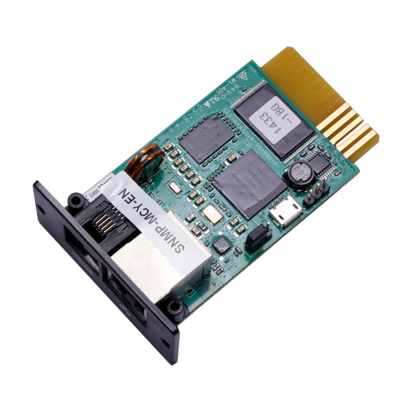 Tarjeta SNMP ATS Enersafe Monitoreo y Gestión Remota de UPS vía Red Compatible Smart Slot – Vista frontal Casher Group Chile