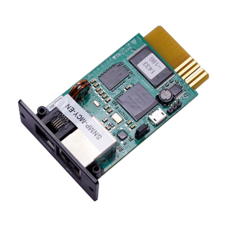 Tarjeta SNMP ATS Enersafe Monitoreo y Gestión Remota de UPS vía Red Compatible Smart Slot – Vista frontal Casher Group Chile