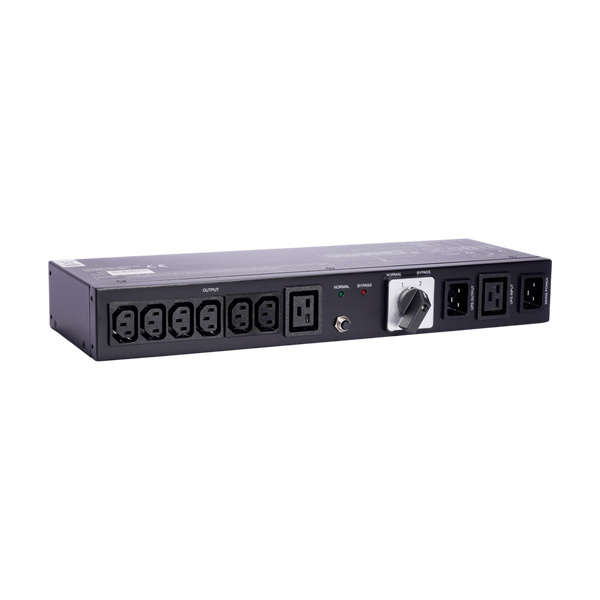 Switch Bypass PDU Enersafe RT9100-PDU 1-3kVA formato rack vista frontal – Casher Group Chile