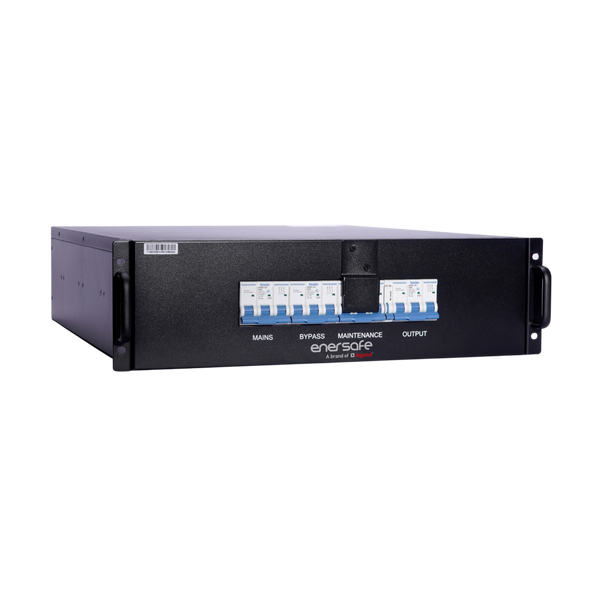 ByPass Rackeable 20kVA Enersafe MDESOLTRIRT20KVA vista frontal Rack 19" – Casher Group Chile