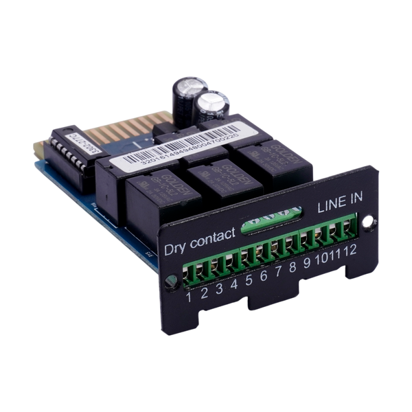 Tarjeta Contacto Seco Enersafe DryContact Accesorio UPS ESOL RTH RTH-C PRO Alarmas Relay – Vista frontal Casher Group Chile