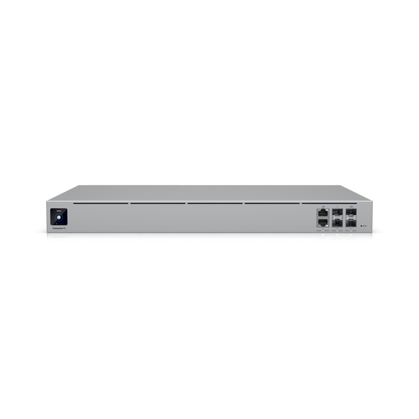 UniFi Enterprise Fortress Gateway EFG Firewall 12,5Gbps IDS/IPS SSL 2x2,5G 2xSFP+ 2xSFP28 Rack 1U – Vista frontal Casher Group Chile