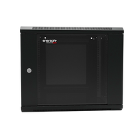 Gabinete Mural 9U ENERSAFE 600x600x500mm Acero SPCC con puerta vidrio templado – Vista frontal Casher Group Chile 1