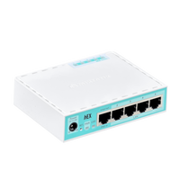 Router MikroTik hEX vista en ángulo puertos Gigabit – Casher Group Chile 1