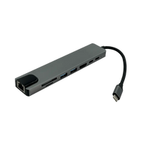 Hub USB-C 6 en 1 HDMI 4K RJ45 SD microSD USB 3.0 Aluminio Chile 1