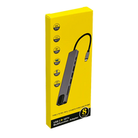 Hub USB-C 6 en 1 vista lateral aluminio puertos – Casher Group Chile 4