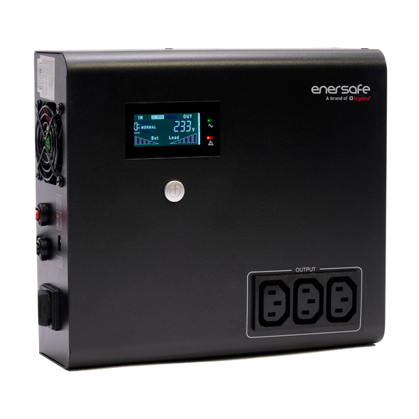 Inversor Cargador Enersafe 2400VA 1440W 24VDC Onda Cuadrada Transferencia 8ms Cargador 15A Torre – Vista frontal Casher Group Chile