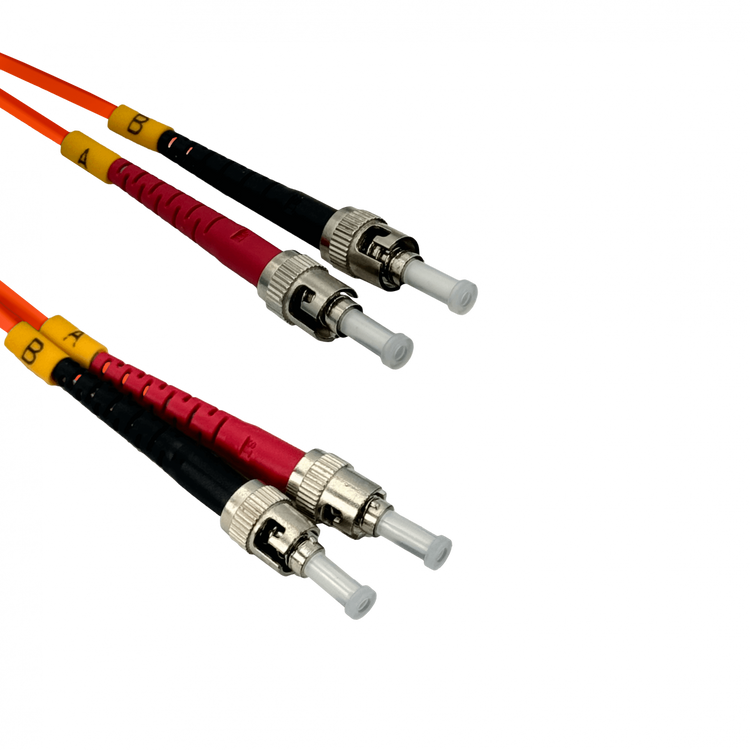 Jumper Fibra Óptica ST-ST OM1 JFMTT5 Dúplex Multimodo 62,5/125µm 5m LSZH – Vista general Casher Group Chile