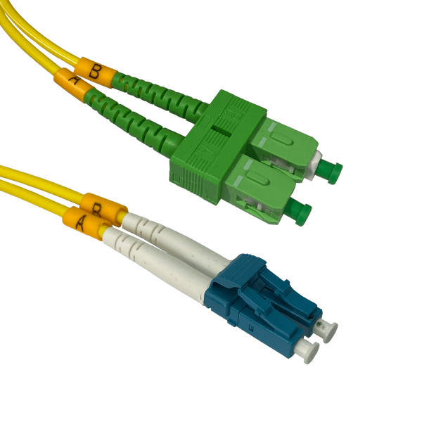 Jumper Fibra Óptica SC/APC-LC/UPC Monomodo JFSAL2 Dúplex SM 9/125µm 2m LSZH 3,0mm – Vista general Casher Group Chile
