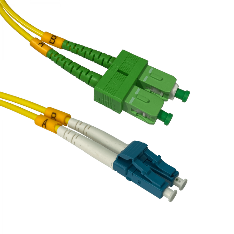 Jumper Fibra Óptica SC/APC-LC/UPC Monomodo JFSAL2 Dúplex SM 9/125µm 2m LSZH 3,0mm – Vista general Casher Group Chile