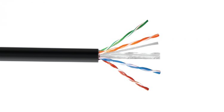 Cable UTP Cat6 Linkmade 100m Exterior PE Negro Unifilar – Bobina