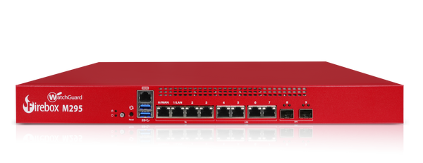 WatchGuard Firebox M295 Firewall UTM 1,8Gbps HTTPS 1,12Gbps 4x2,5G 4x1G 2x10G SFP+ 100 Usuarios – Vista frontal Casher Group Chile