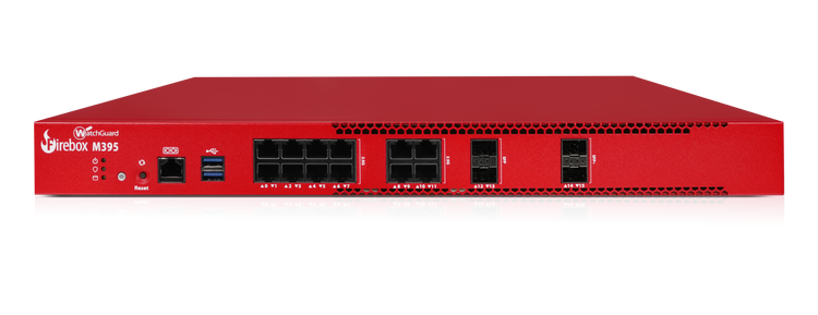 WatchGuard Firebox M395 Firewall UTM 3,8Gbps HTTPS 1,9Gbps 12x2,5G 2x1G SFP 2x10G SFP+ 250 Usuarios – Vista frontal Casher Group Chile