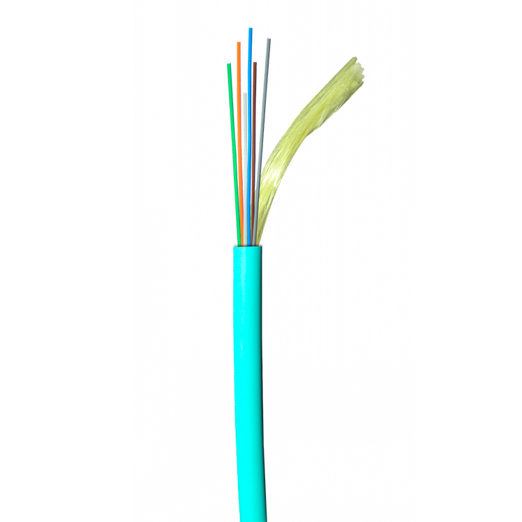 Cable de fibra óptica interior OM3 6 núcleos multimodo 50/125 PVC LSZH Aqua – Casher Group Chile