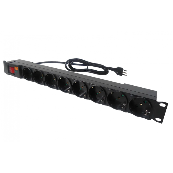 PDU Rack 1U Linkmade 8 Tomas Schuko 10A Regleta Rack Chile