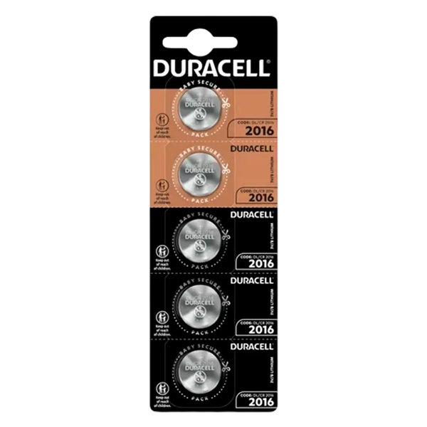 Pilas Duracell CR2016 3V Litio Pack x5 Larga Duración Chile