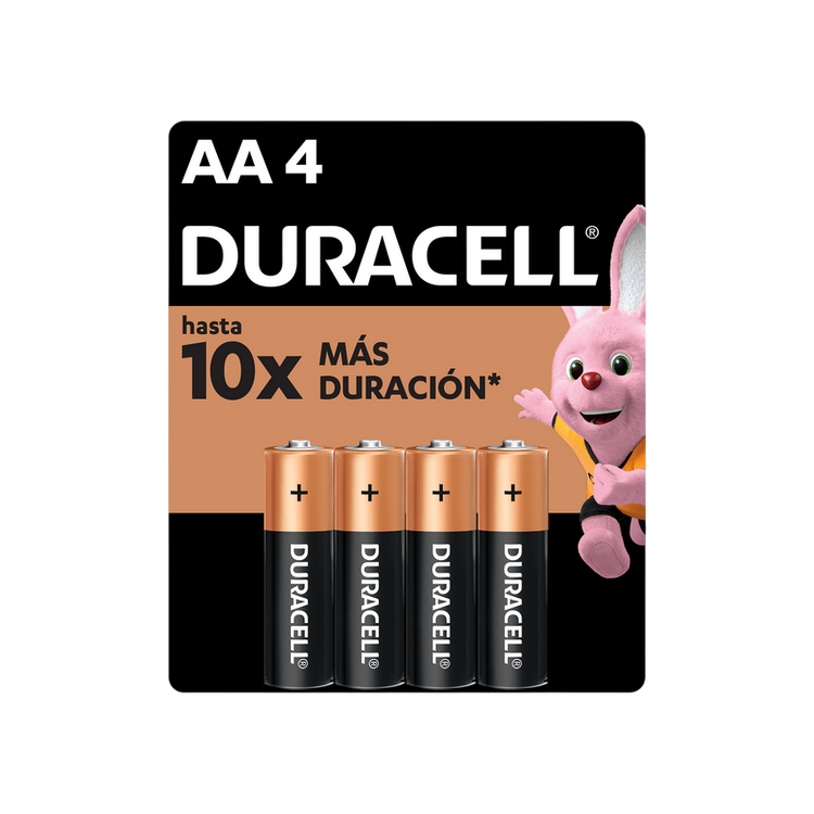 Pilas Alcalinas Duracell AA pack 4 unidades 1.5V LR6 – Casher Group Chile