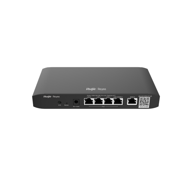 Router Ruijie Reyee RG-EG105G-P-V3 Gigabit PoE vista principal – Casher Group Chile