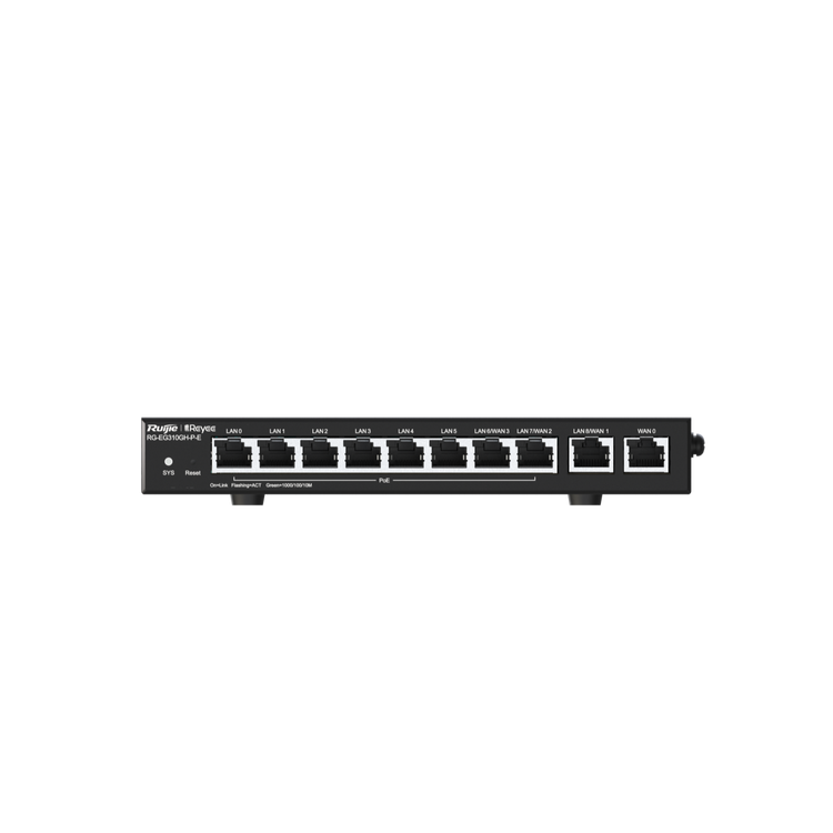 Router Corporativo Ruijie RG-EG310GH-P-E Gigabit PoE VPN vista principal – Casher Group Chile