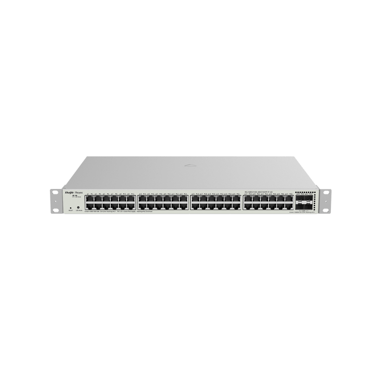 Switch PoE Ruijie RG-NBS3100-48GT4SFP-P-V2 48 puertos Gigabit vista frontal – Casher Group Chile
