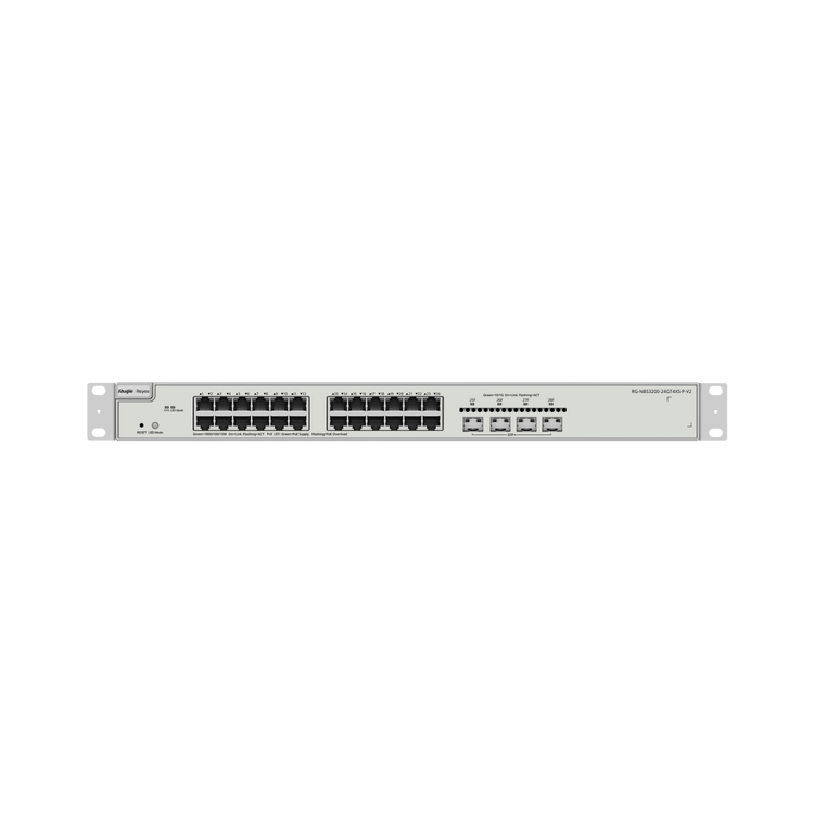 Switch Ruijie RG-NBS3200-24GT4XS-P-V2 – L2+ Gigabit 24 Puertos PoE+ 370W, 4 SFP+ 10G, Cloud Managed