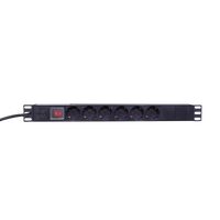 PDU 16A rack 6 tomas Schuko vista frontal – Casher Group Chile 2