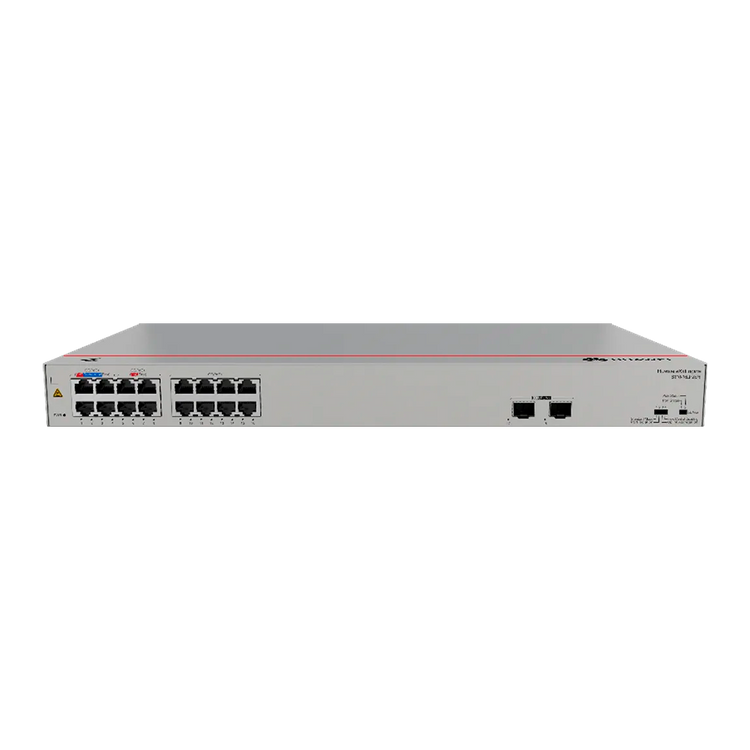 Switch Huawei eKitEngine S110-16LP2SR 16 Puertos GbE PoE+ 124W 2x GE SFP Fanless Plug&Play – Vista frontal Casher Group Chile