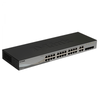 Switch D-Link DGS-1210-28 24 Puertos Gigabit 4 COMBO SFP Smart Managed L2+ Rack 1U – Vista frontal Casher Group Chile 1