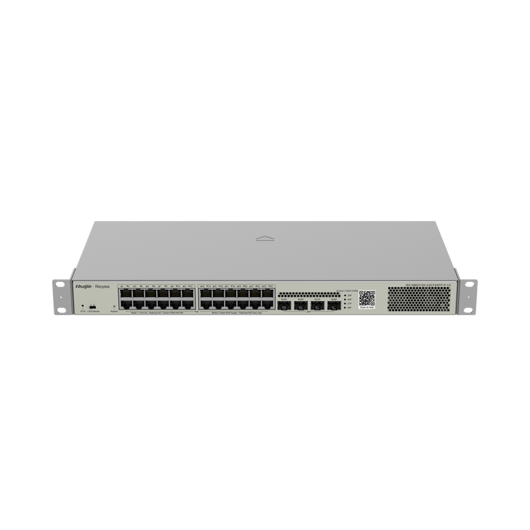 Switch Ruijie RG-ES228GS-P – 24 Puertos PoE+ 370W, 2 SFP, Capa 2 Smart Cloud | CCTV