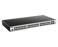 Switch D-Link DGS-1510-52X vista en ángulo con puertos SFP+ – Casher Group Chile 2
