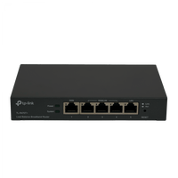 Router TP-Link TL-R470T+ vista frontal puertos WAN, WAN/LAN y LAN – Casher Group Chile 2