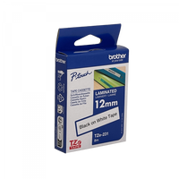 Cinta Brother TZE-231 12mm Negro Blanco 8m PT-H110 E300 E550 Chile 1