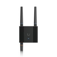 UniFi Mobile Router Ultra UMR-Ultra LTE Cat 4 150Mbps WiFi 4 Riel DIN 9-30V USB-C NDAA – Vista frontal con antenas Casher Group Chile 1