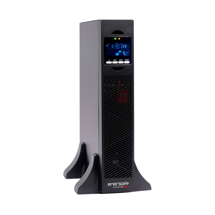 UPS ENERSAFE ESOL RTH-C 1KVA 900W Online Rack Torre 2U LCD – Vista frontal Casher Group Chile