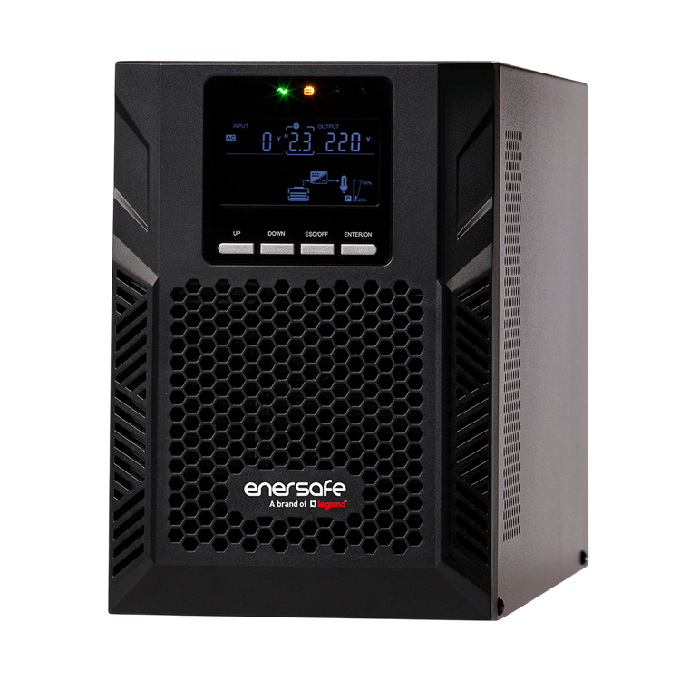 UPS ENERSAFE ESOL T-E 2KVA 1800W Online Torre LCD – Vista frontal Casher Group Chile