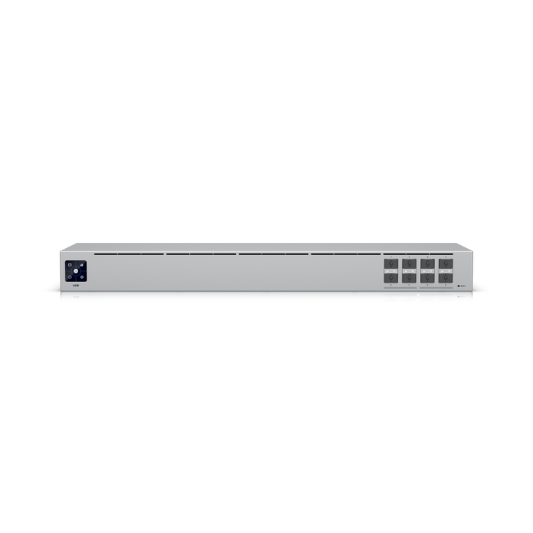 Switch UniFi USW-Aggregation Ubiquiti 8 SFP+ 10G vista frontal – Casher Group Chile